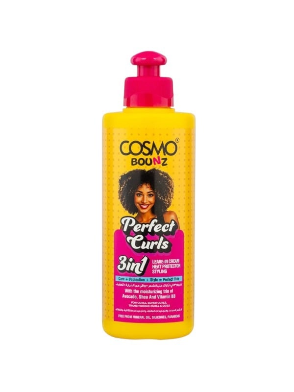 Cosmo Bounz Perfect Curls Leave-In Cream - Curl Defining, Hydrating, 250ml