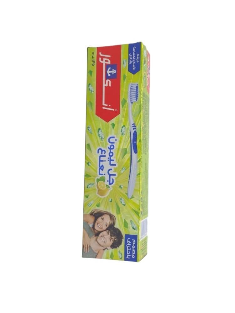 Anchor Lemon & Mint Tooth Gel with Free Toothbrush - Fresh Breath - 135g