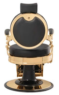 Salon System 5268 Barber Chair - Black Leather with Gold Base