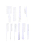 Salon System Comb Set 10 Pieces Styling Sectioning Detangling