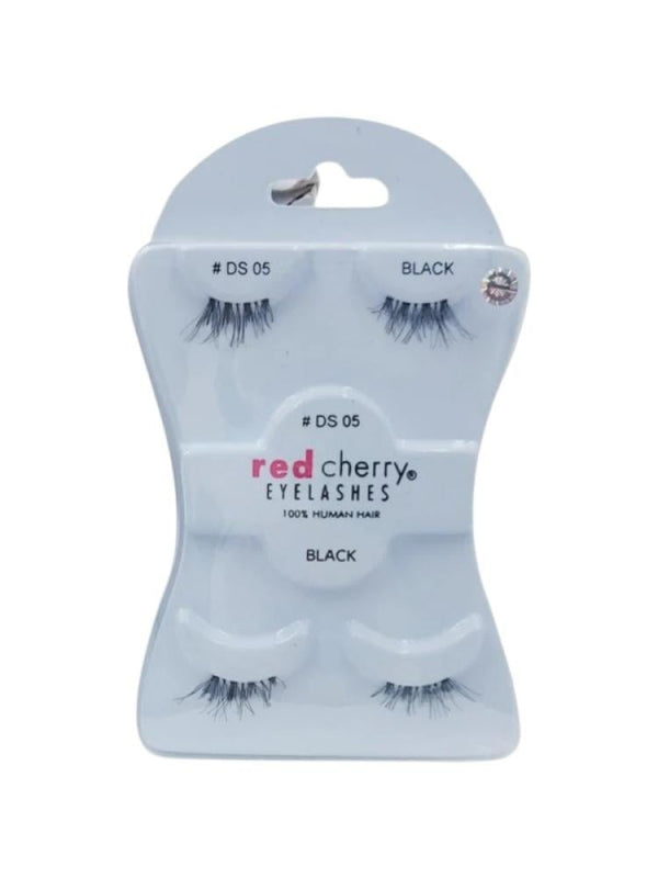 Best Human Hair False Eyelashes Natural Look DS05 Red Cherry 2-Pair Set