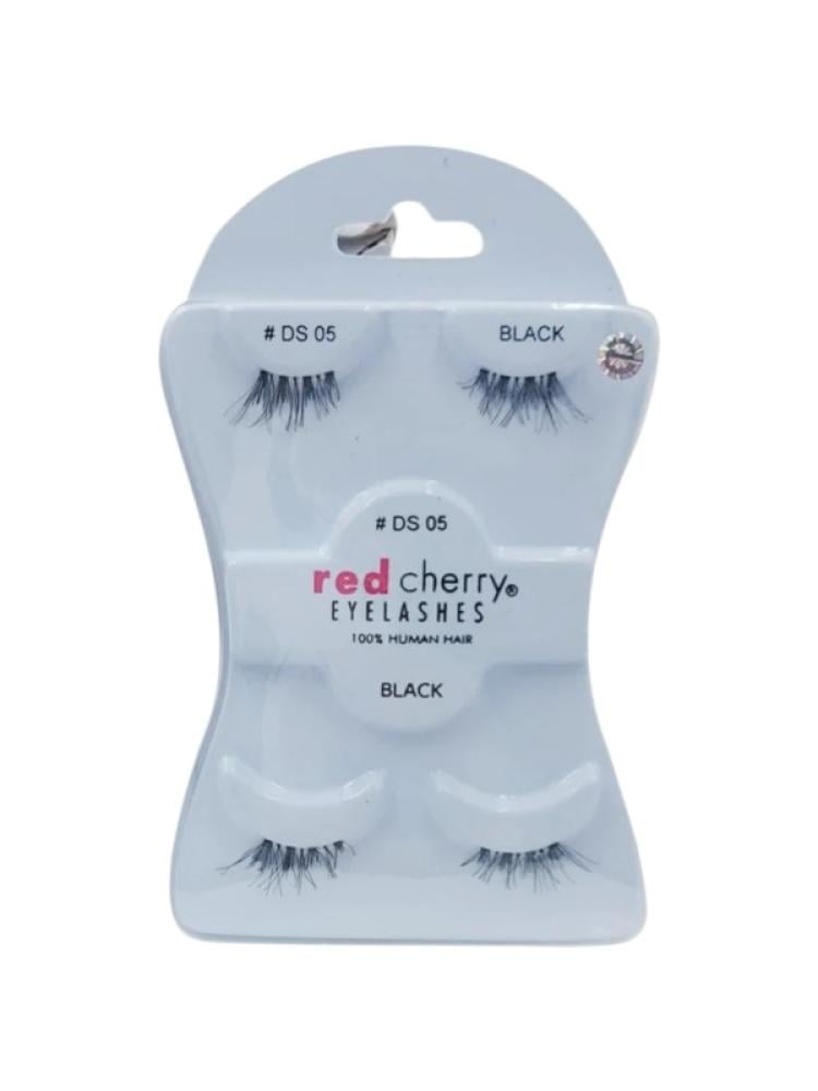 Best Human Hair False Eyelashes Natural Look DS05 Red Cherry 2-Pair Set