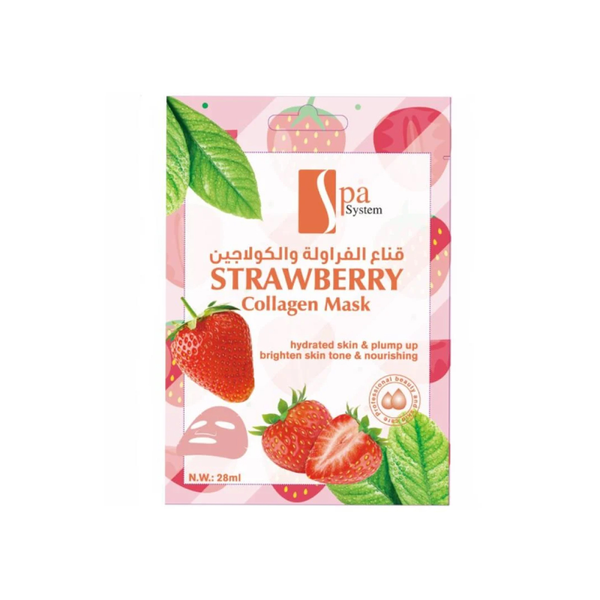 Spa System Strawberry Collagen Face Mask for Hydration and Rejuvenation