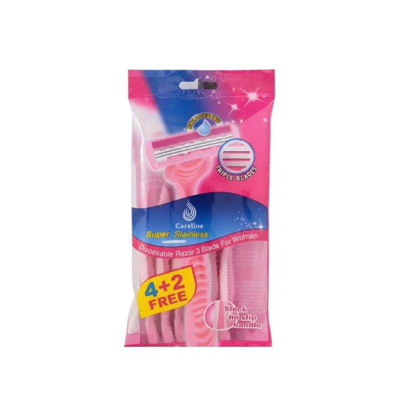 Women's Razor Blades 3-Blade Sensitive Skin Careline 4+2 Pack