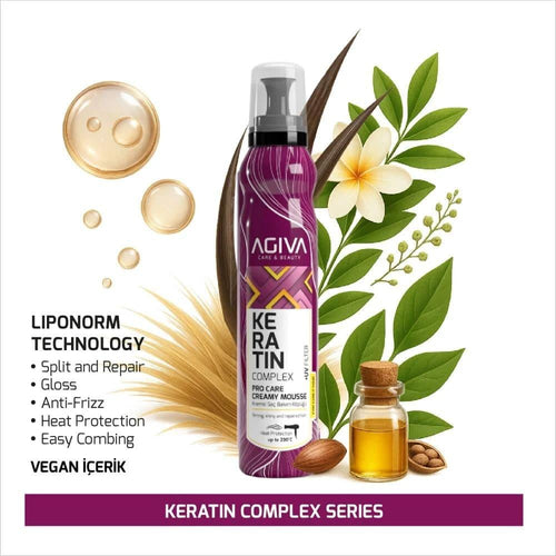 Mousse for Curly Hair Keratin Complex Volumising AGIVA 200ml