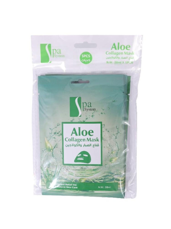 Spa System Aloe Vera & Collagen Facial Mask - 5 x 28ml
