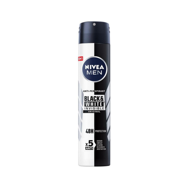 Nivea Men Black and White Spray Deodorant 48-Hour Protection 200ml