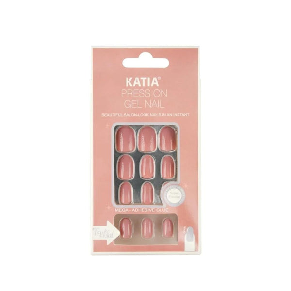 Katia Self-Adhesive Artificial Nails, Oval Shape, Glossy Nude, CK25