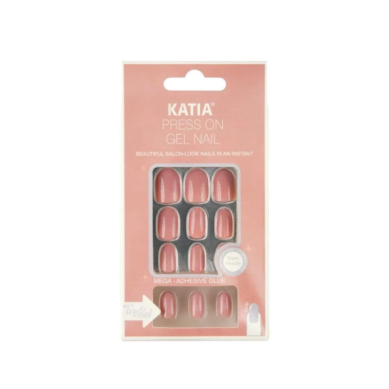 Katia Self-Adhesive Artificial Nails, Oval Shape, Glossy Nude, CK25