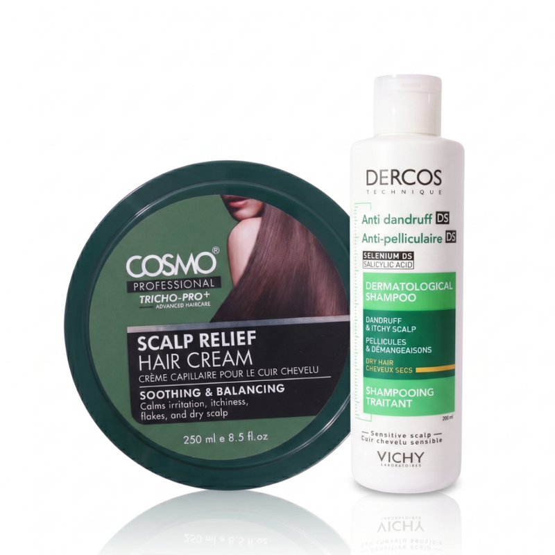 Anti-Dandruff Shampoo & Scalp Cream Soothing Dry Scalp Vichy Dercos 200ml+250ml