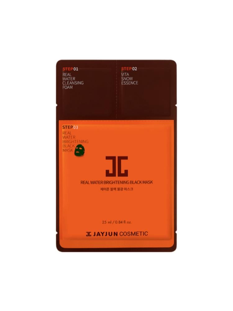 Jayjun Real Water Black Facial Mask - Niacinamide, Hyaluronate - 25 ml