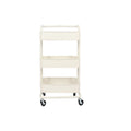Salon System Three-Tier Trolley - Iron Mesh Base - White