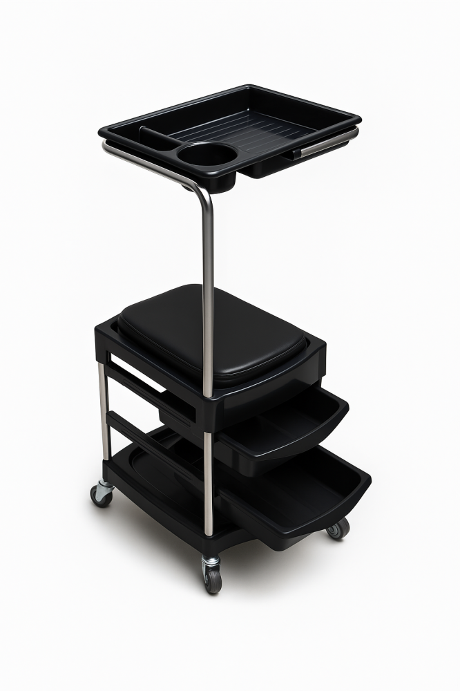 Salon System Mobile Workstation with Table and 2 Drawers