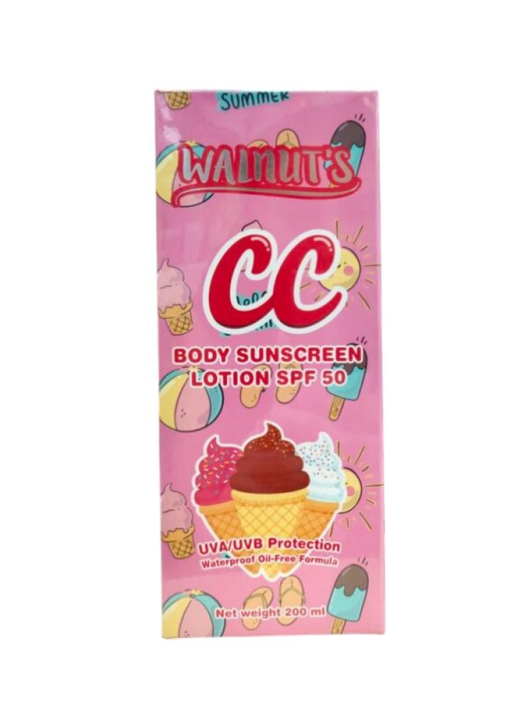 Body Sunscreen Lotion SPF 50 CC Cream Protection Walnut's 200ml