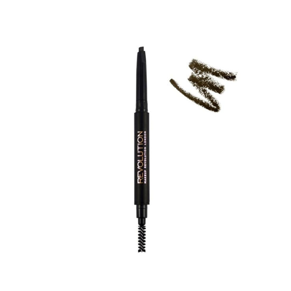 Revolution Dew Brow Definer Eyebrow Pencil, Medium Brown, Precise Tip