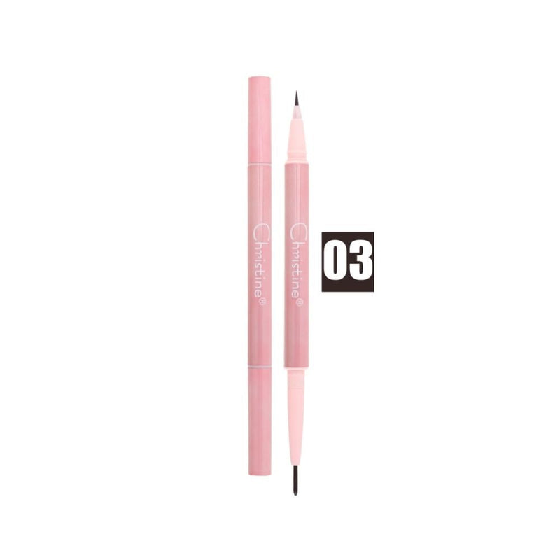 Christine Dual Eyebrow and Eyeliner Pencil Chocolate Double-Ended