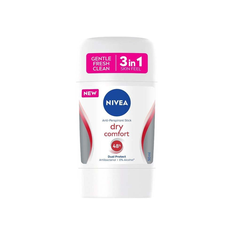 Nivea Dry Comfort Deodorant Stick 48 Hour Protection Alcohol-Free 50ml