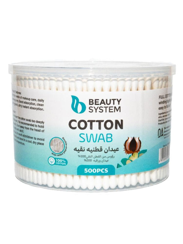 Beauty System Pure Cotton Buds, 500 pcs