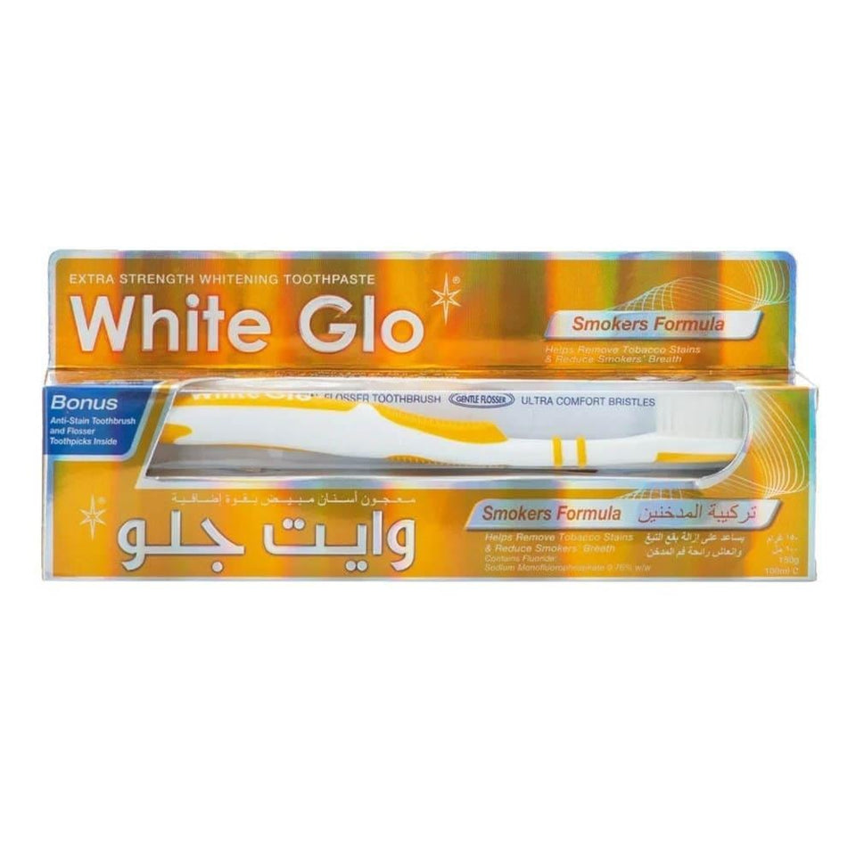 White Glo Smokers Formula Whitening Toothpaste for Stain Removal Fresh Breath 100ml