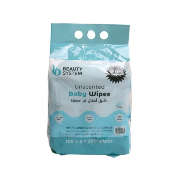 Beauty System Baby Wipes, Fragrance-Free, Alcohol-Free, 300 Count