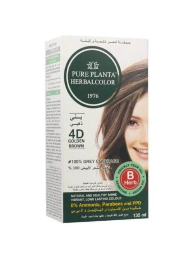 Pure Planta Hair Dye D4 Golden Brown Ammonia-Free 135 ml