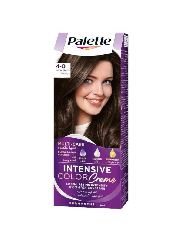 Palette Permanent Hair Color Medium Brown 4.0 - 110ml - Grey Coverage