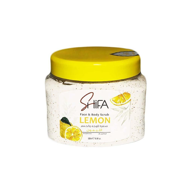 Face and Body Scrub Lemon Vitamin E Exfoliating Shifa 500ml