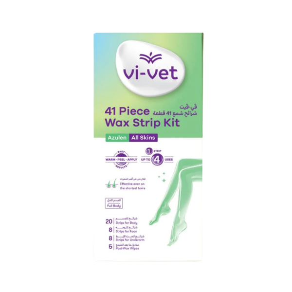 Vivet Azulene Hair Removal Wax Strips All Skin Types 41 Pieces