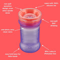 Munchkin Non Spill Cup 360 Degree Soft Rim Hydrate Edg Vital Baby Purple