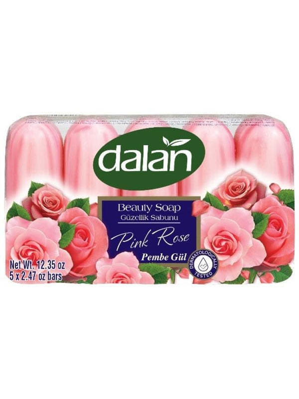 Dalan Pink Rose Beauty Soap - 70g Bar, 5 Count