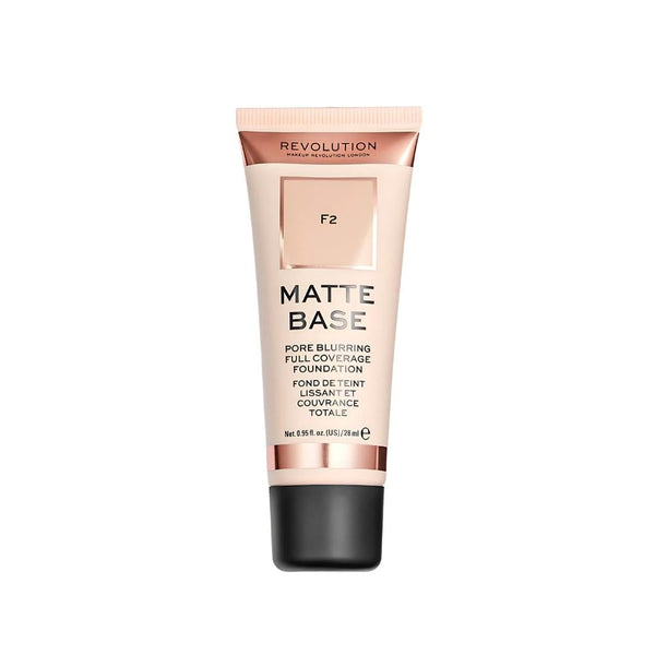Revolution Matte Base Foundation, Full Coverage, Pore-Minimizing, F2