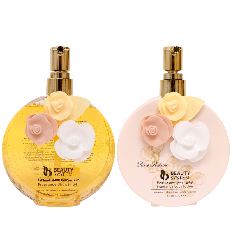 Best Shower Gel and Body Lotion Sets Perfumed Gold Beauty System 500ml+500ml