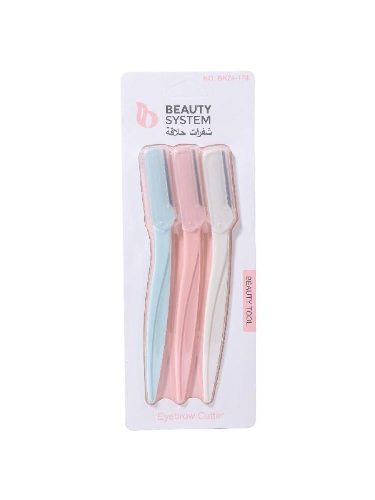 Beauty System Eyebrow Razors - Precision Hair Removal, 3 Pieces