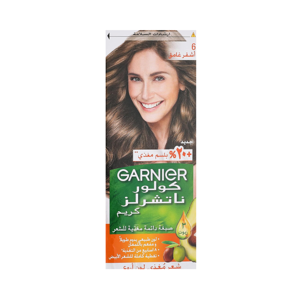 Garnier Permanent Hair Dye, Dark Blonde 6, 112ml, with Gray Coverage