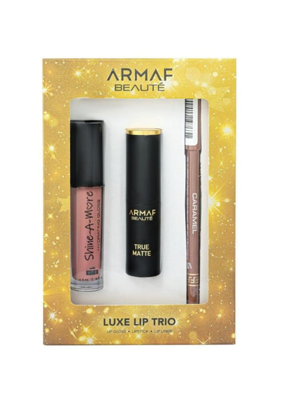 Armaf Beauty Luxe Lip Trio Set - Lip Liner, Lipstick & Gloss