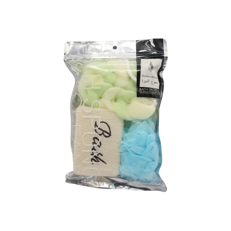 Al Deera Body Loofah Set, 3 Pieces, Exfoliating Bath Sponge