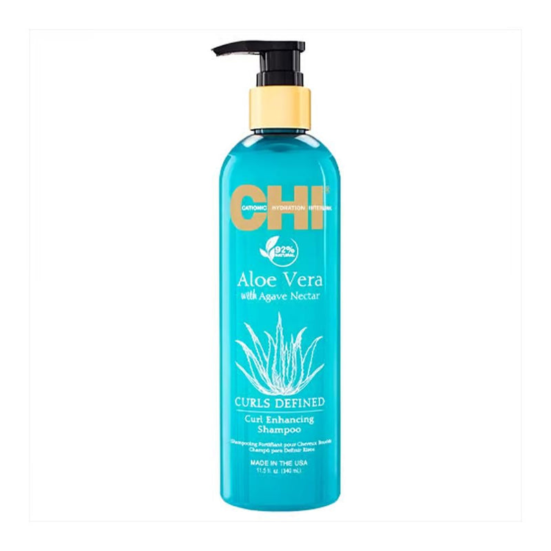 Chi Curly Control Shampoo with Aloe Vera Oil for Frizz Control, 340ml