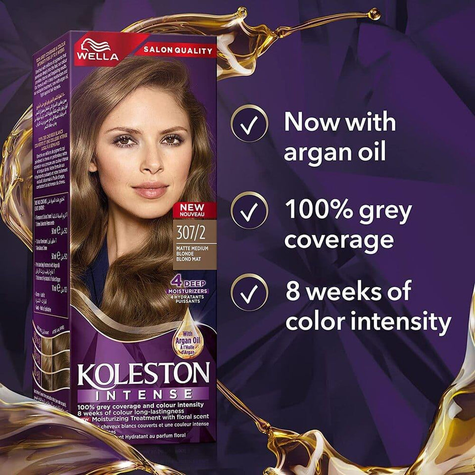 Wella Koleston Intense Hair Color Medium Matte Blonde Permanent Dye 307/2