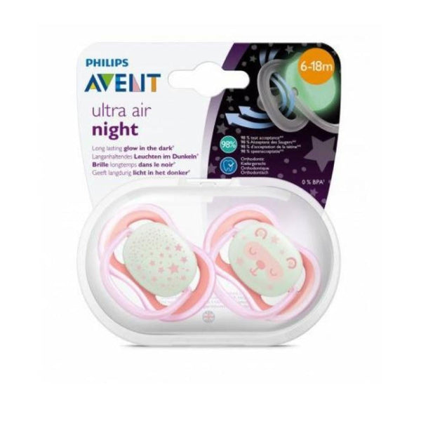 Philips Avent Glow-in-the-Dark Pacifier 0-6 Months 2-Pack