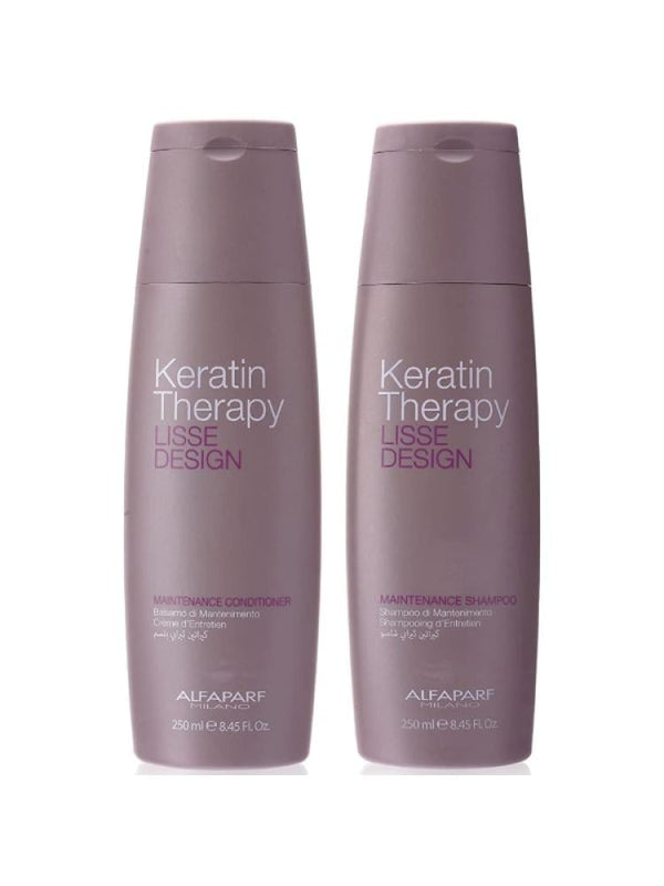 Alfaparf Milano Keratin Therapy Post-Straightening Hair Care Kit - Shampoo + Conditioner