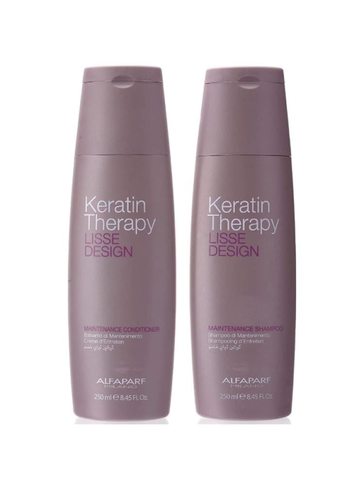 Alfaparf Milano Keratin Therapy Post-Straightening Hair Care Kit - Shampoo + Conditioner