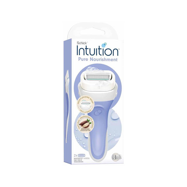 Women's Razor Blades Intuition Pure Nourishment Organic Cocoa Butter Schick 2 Count