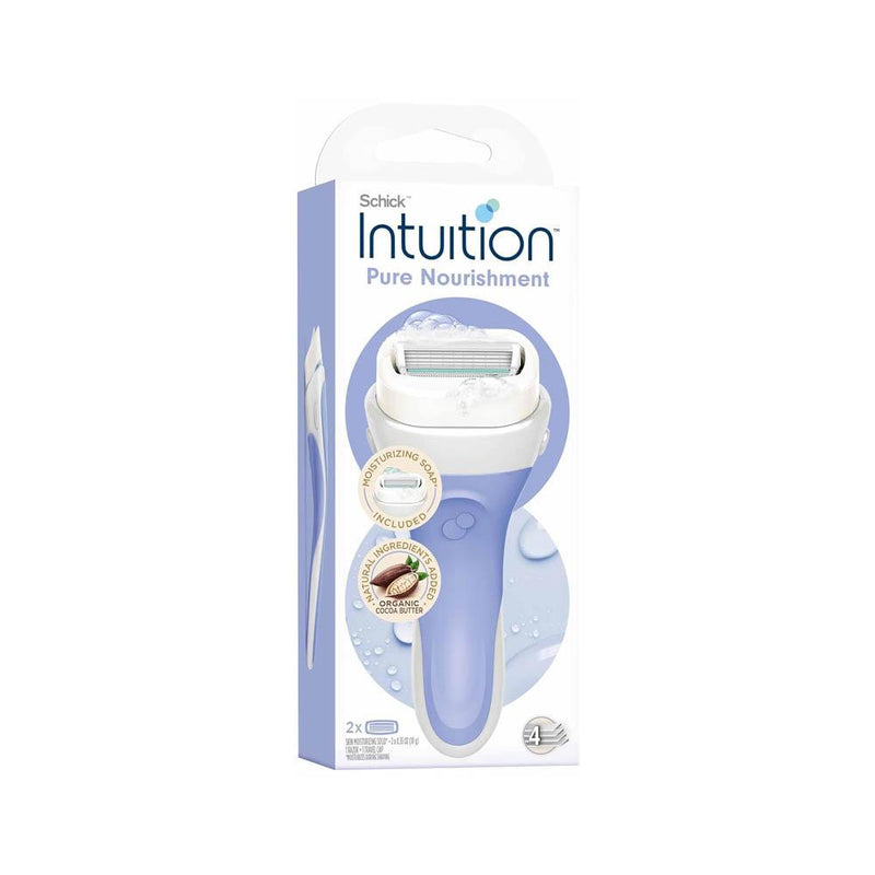 Women's Razor Blades Intuition Pure Nourishment Organic Cocoa Butter Schick 2 Count