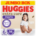 Nappy Pants Size 6 Extra Care Jumbo Box Leak Protection Huggies 56 Pieces