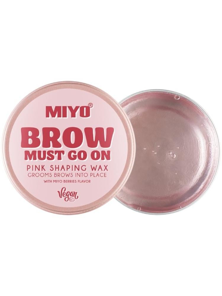 Miyo Brow Must Go On Eyebrow Wax - Clear Pink 30g