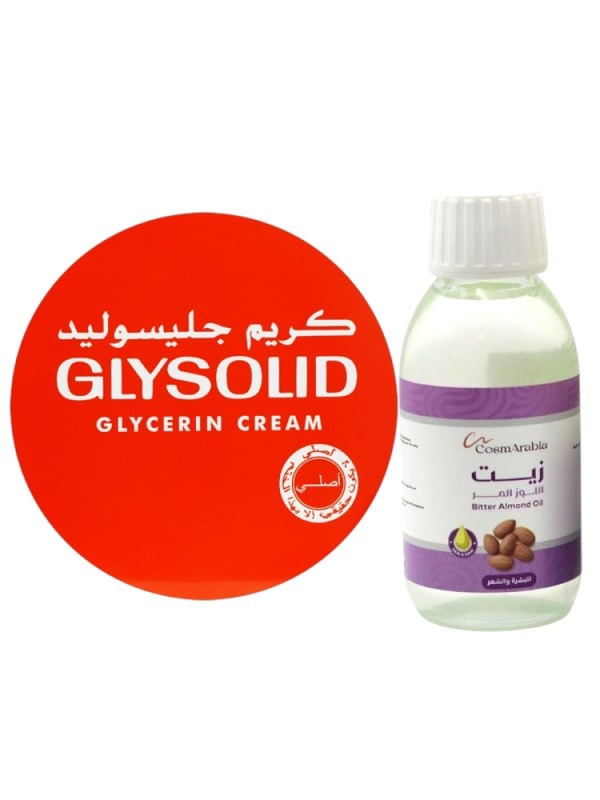 Glysolid Cream & Bitter Almond Oil Body Care Duo for Moisturization & Radiance - 175ml + 125ml