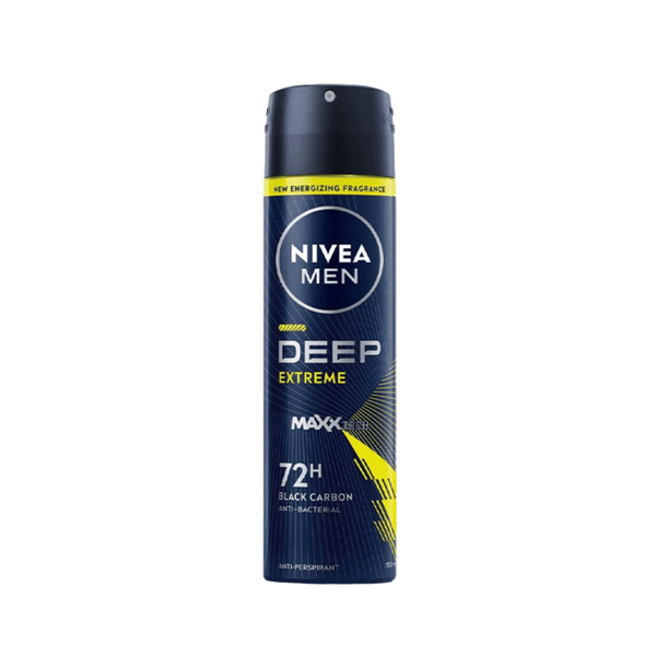 Nivea Men Deep Extreme Deodorant Spray with Activated Charcoal, 150ml