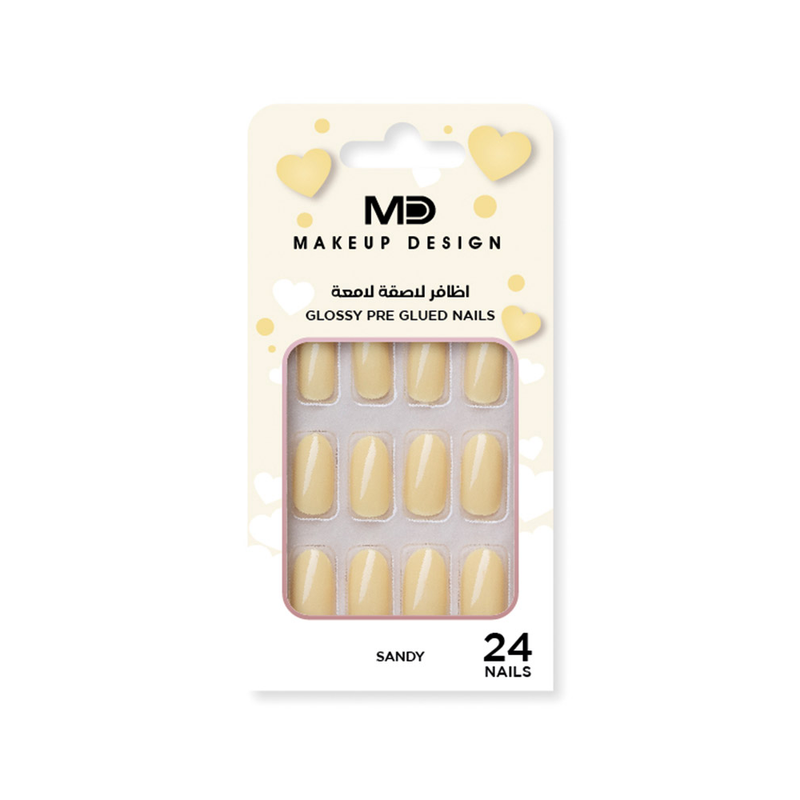 Md Glitter Nail Adhesives Sandy 18 Reusable 7-Day Wear