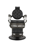 Salon System Elegant Premium Men's Barber Chair Black Stainless Steel Leather
