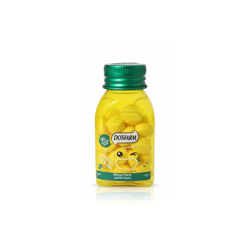 Vitamin C Hard Candy Mango Flavoured Sugar Free Supplement by Dosfarm 32pcs